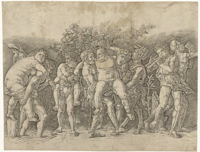 Bacchanal with Silenus by Andrea Mantegna