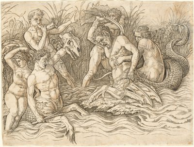 Battle of the Sea Gods (right half) by Andrea Mantegna