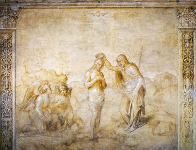 Saint John baptizes Jesus by Andrea del Sarto