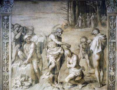 Saint John Baptizes Crowds by Andrea del Sarto