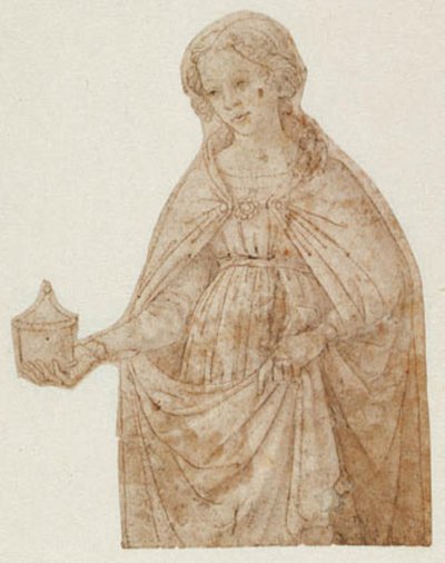 Mary Magdalene with the Ointment Jar. Kneeling Figure by Andrea del Verrocchio
