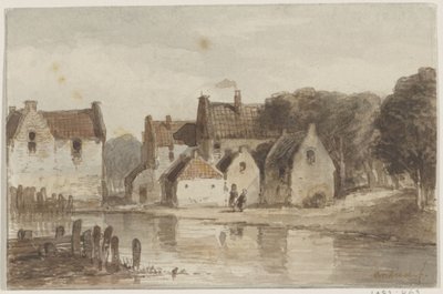 Houses by a Canal by Andreae (signed by artist)