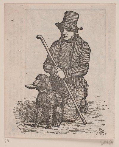 Kneeling Beggar with Poodle by Andreas Flinch