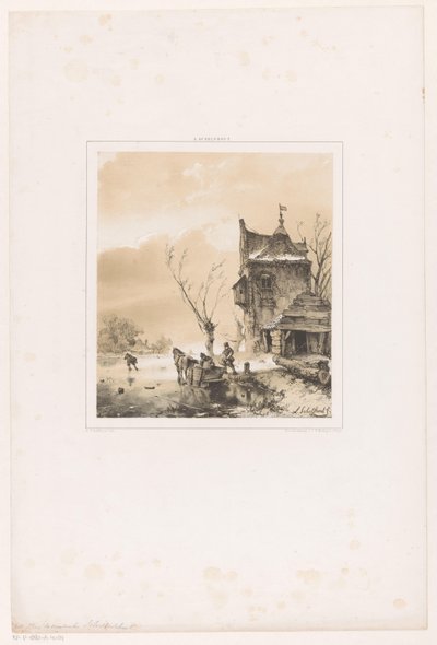 Men Loading a Sledge by Andreas Schelfhout