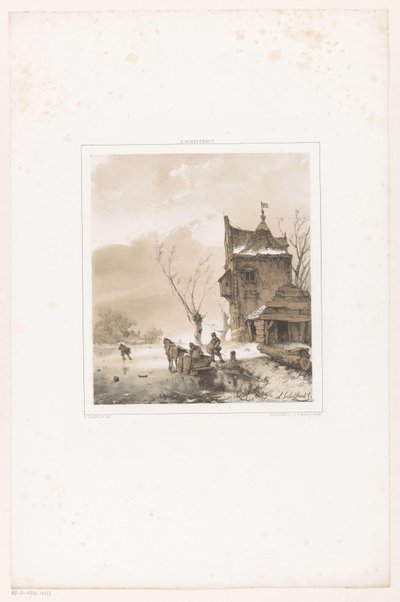 Men Loading a Sleigh by Andreas Schelfhout