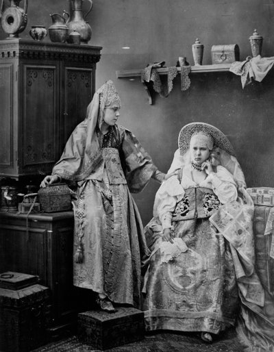 Girls in Russian Dress, c1870s-c1880s by Andrei Osipovich Karelin