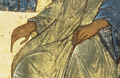 The Holy Trinity (detail) by Andrei Rublev