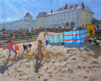 Playing in the Sand, Llandudno, 2010 by Andrew Macara