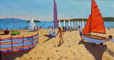 Pushing out the boat, Abersoch, 2016 by Andrew Macara