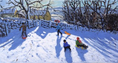 Sledging, Hartington, Buxton, 2020 by Andrew Macara