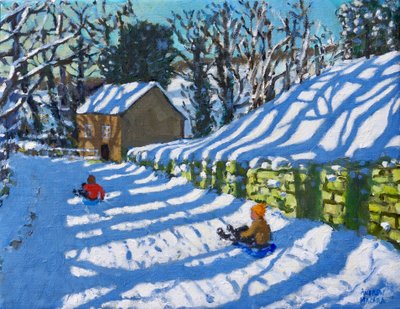 Sledging, Upper Hulme, Leek, 2020 by Andrew Macara