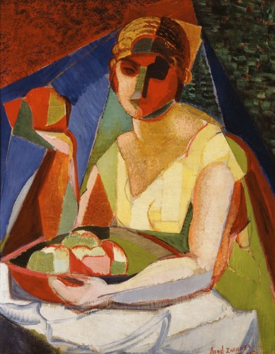 Woman with a Tray of Fruit by Ángel Zárraga