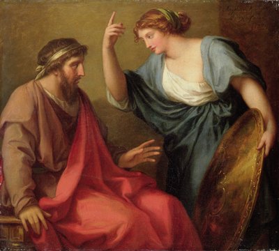 Egeria Handing Numa Pompilius His Shield by Angelica Kauffmann