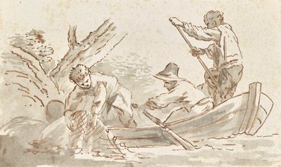 Fishermen Hauling Nets by Angelica Kauffmann