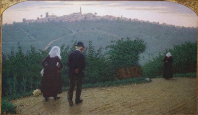 Sunday Dawn First Mass by Angelo Morbelli