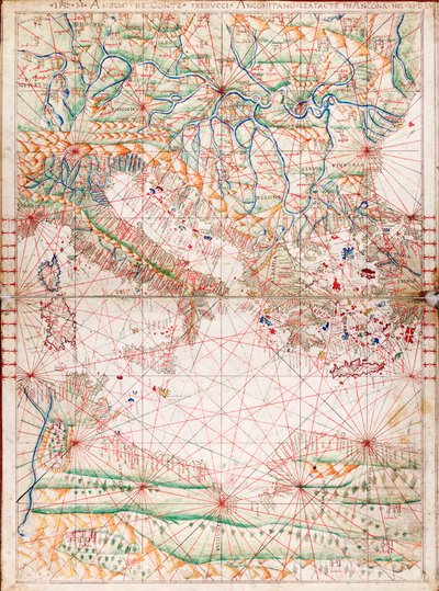 Map of the Central Mediterranean by Angelo de Conte Freducci