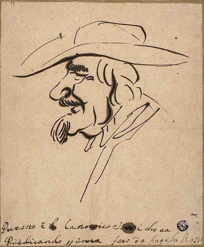 Caricature of Canon Sorri by Angelo de Rossi