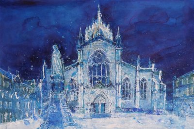 St Giles at Night by Ann Oram