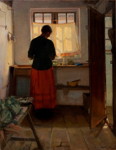 The Maid in the Kitchen by Anna Ancher