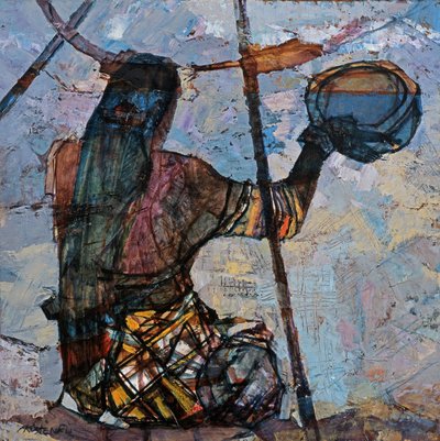 A Fishing Woman by Anna Contemporary Artist Kostenko