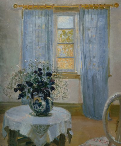 Interior with Clematis (Flower) by Anna Kirstine Ancher