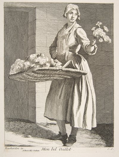 Flower Vendor, 1738 by Anne Claude Philippe de Caylus