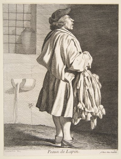 Rabbit Pelt Peddler, 1737 by Anne Claude Philippe de Caylus