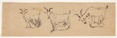 The Infant Zeus Suckling the Goat. 3 Studies. by Anne Marie Carl Nielsen