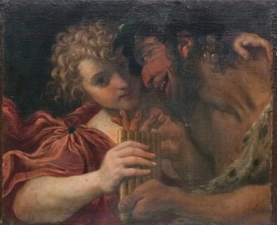 Satyr and shepherd by Annibale Carracci