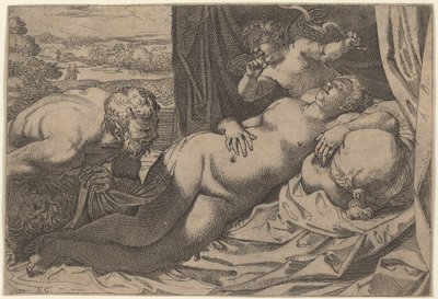 Venus and a Satyr by Annibale Carracci