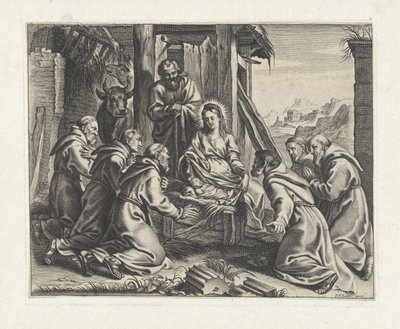 Adoration of the Christ Child by Monks by Anonymous