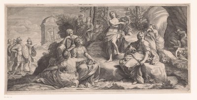 Apollo and the Muses with Approaching Soldiers by Anonymous