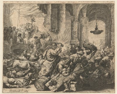 Christ driving the money changers from the temple by Anonymous