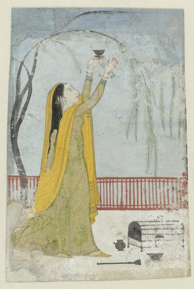 Lady Lures Bird by Anonymous