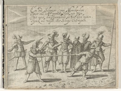 The Struggle for the Golden Stick, 1608 by Anonymous