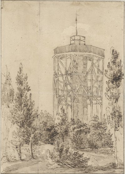 A Watchtower in a Forest by Anonymous
