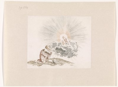 A Woman Praying to Mary with Christ Child by Anonymous