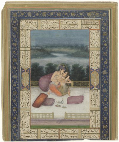 Embracing Couple on a Terrace by Anonymous