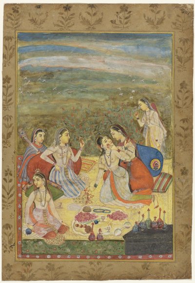 Group of Six Women in a Landscape by Anonymous