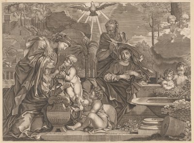Holy Family with Elizabeth and John by Anonymous