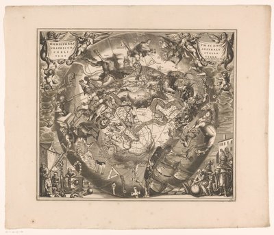 Celestial Map with Southern Constellations Haemisphaerium scenographicum australe coeli stellati et terrae by Anonymous