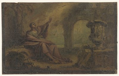 John on Patmos (?) by Anonymous