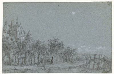 Church Building Behind Row of Trees by Anonymous