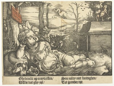 Child Lying by Skull by Anonymous