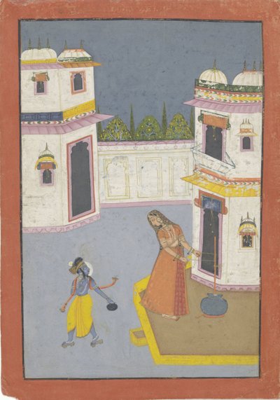 Krishna Steals Butter from the Churning Yasoda by Anonymous