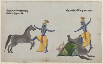 Krishna Fighting the Horse-Demon Keshi by Anonymous