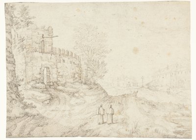 Country Road along City Wall and Monastery by Anonymous