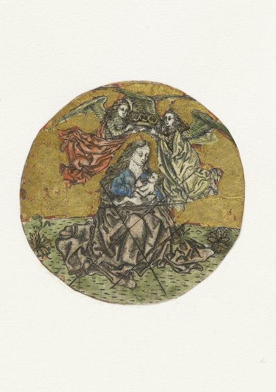 Madonna Crowned by Two Angels by Anonymous