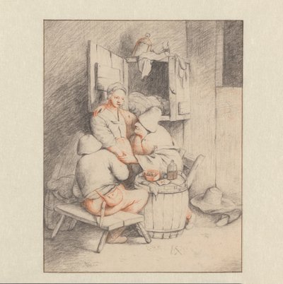 Man Flirting with a Young Barmaid by Anonymous