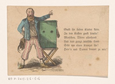 Man with a Peep Show Box by Anonymous